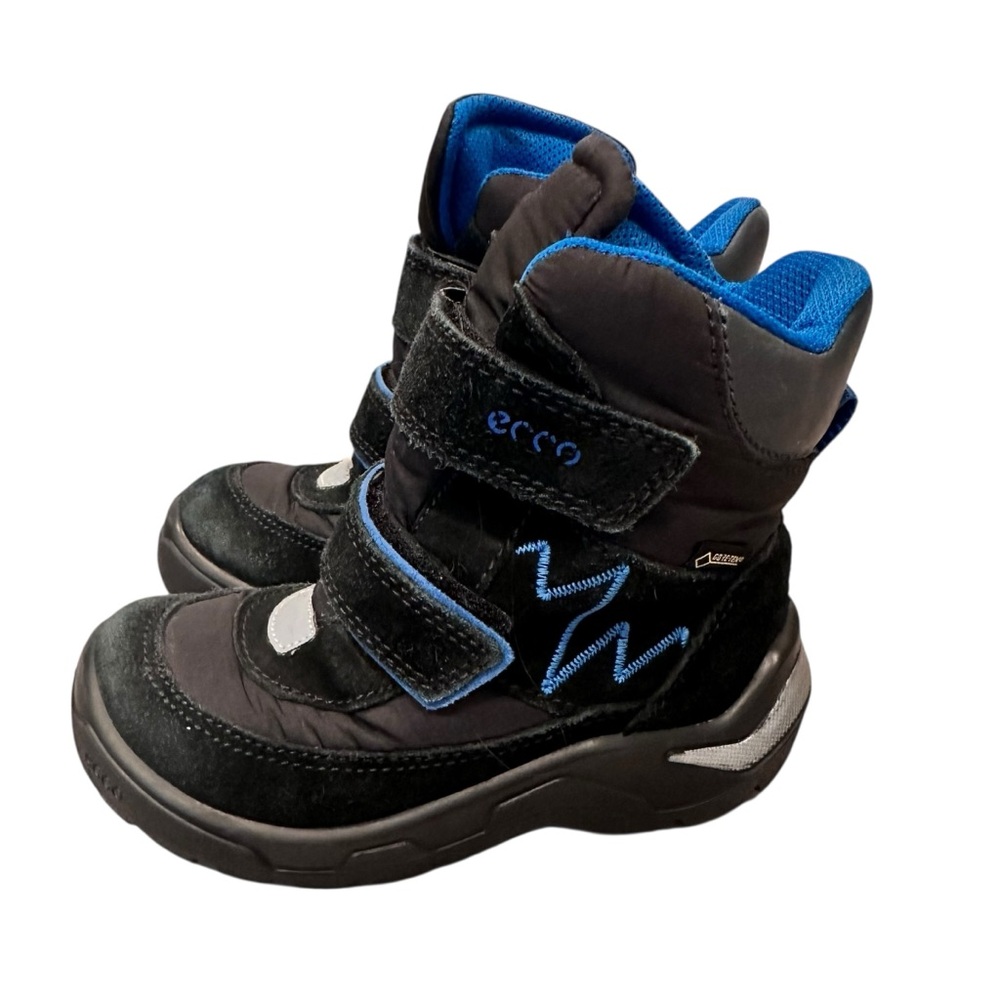 ECCO Snowride Children's‎ Gore-Tex Winter Boots Black Blue Toddler Size 10